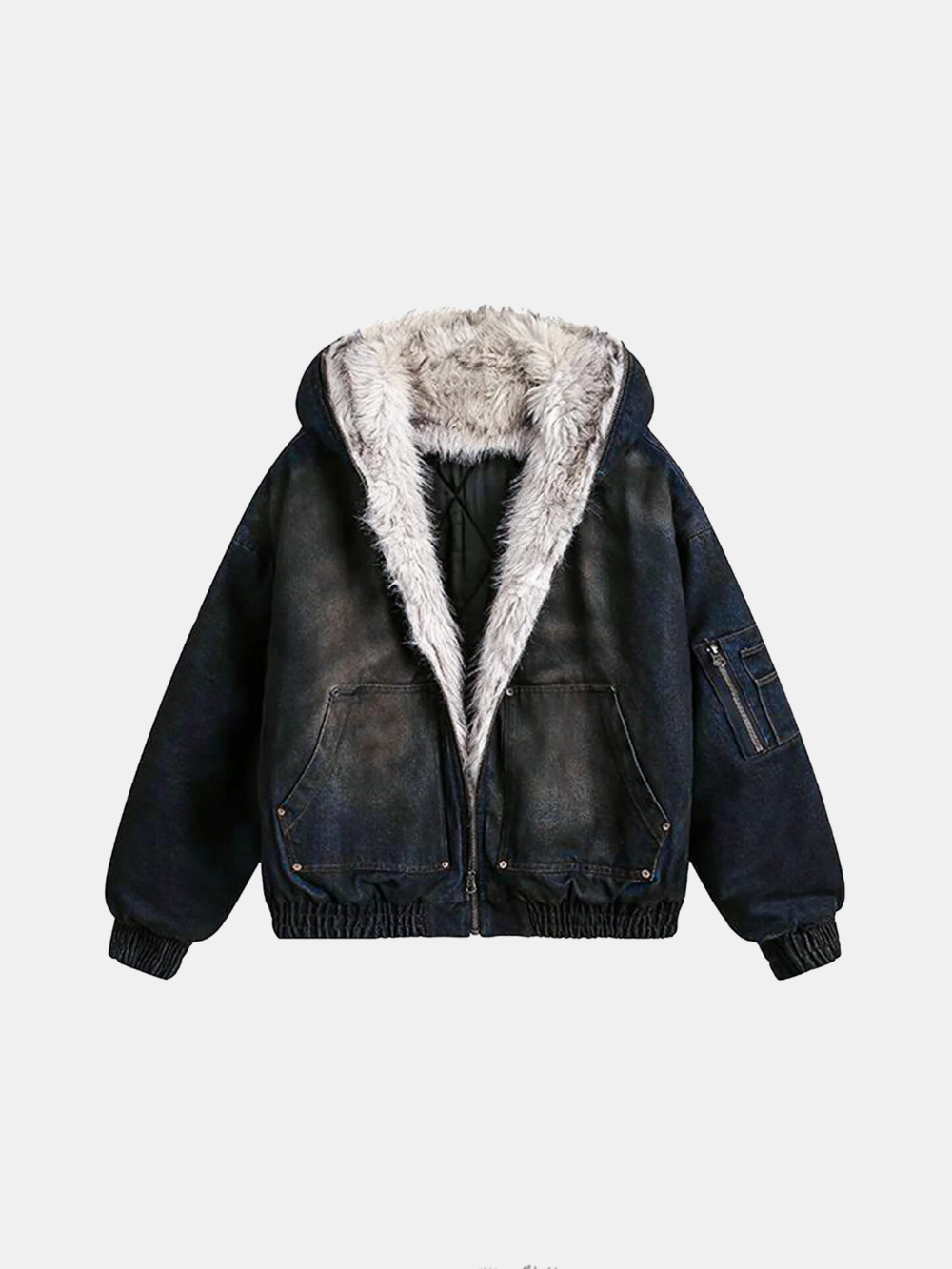 Patched Fur Jacket